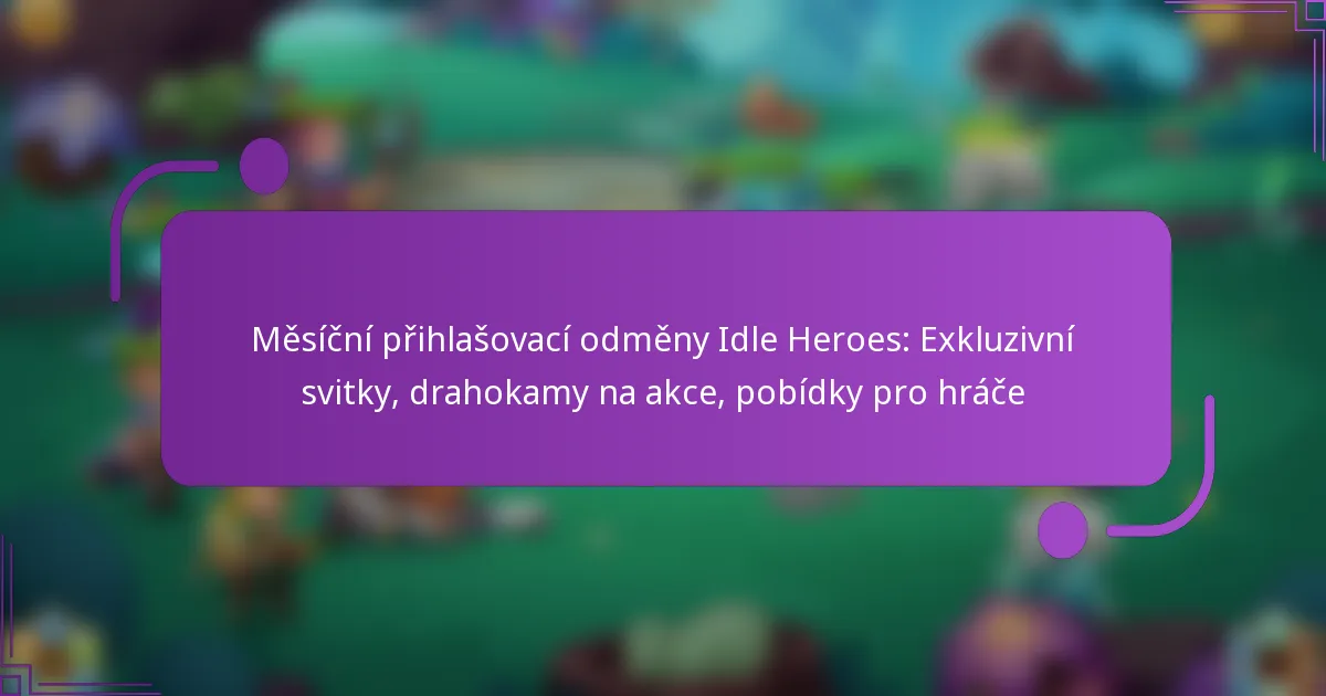 Měsíční přihlašovací odměny Idle Heroes: Exkluzivní svitky, drahokamy na akce, pobídky pro hráče