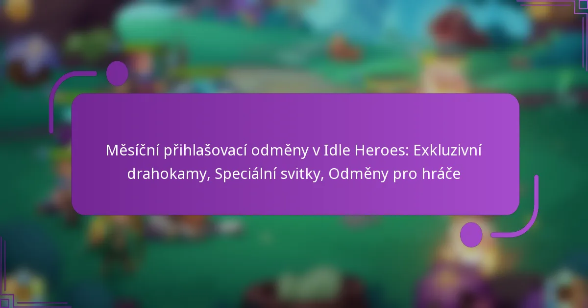 Měsíční přihlašovací odměny v Idle Heroes: Exkluzivní drahokamy, Speciální svitky, Odměny pro hráče