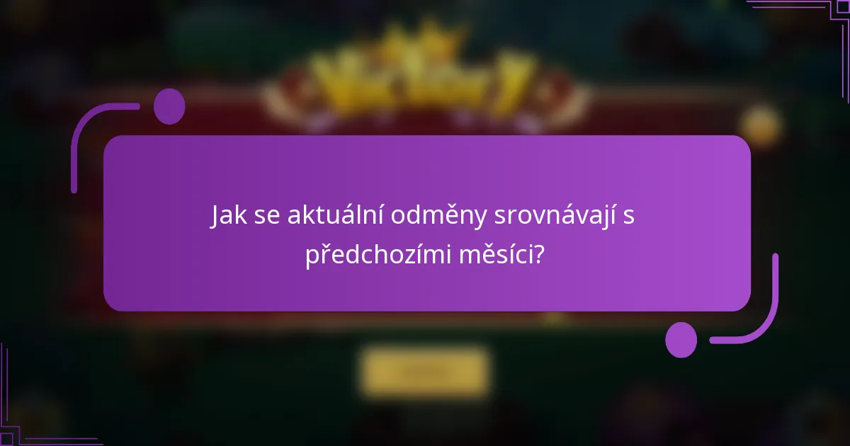 Jak se aktuální odměny srovnávají s předchozími měsíci?