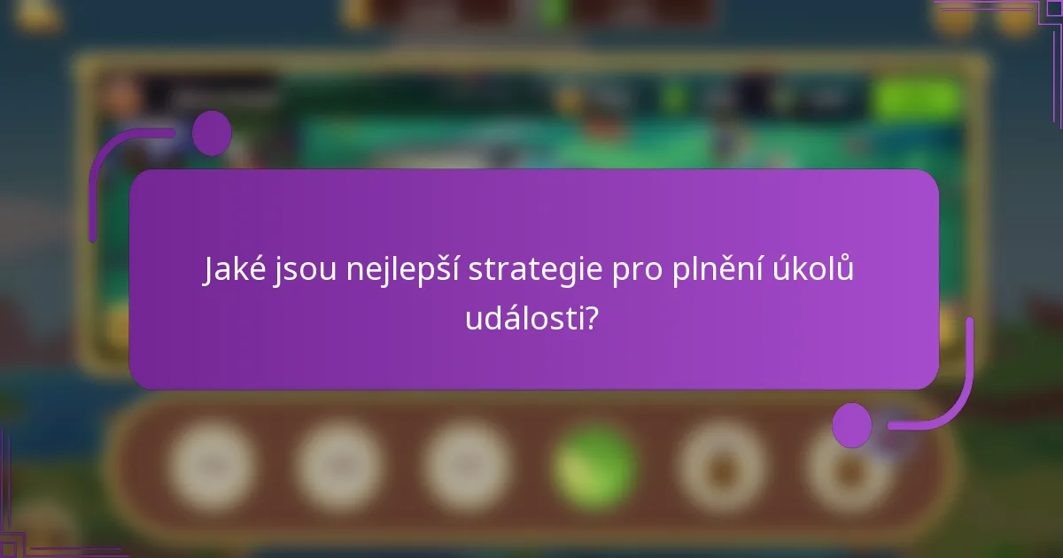 Jaké jsou nejlepší strategie pro plnění úkolů události?